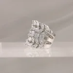 SILVER FLORAL LEAVES 068