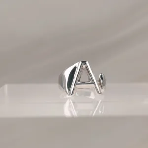 Silver Ring Letter A 078