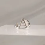 Silver Ring Letter A 078