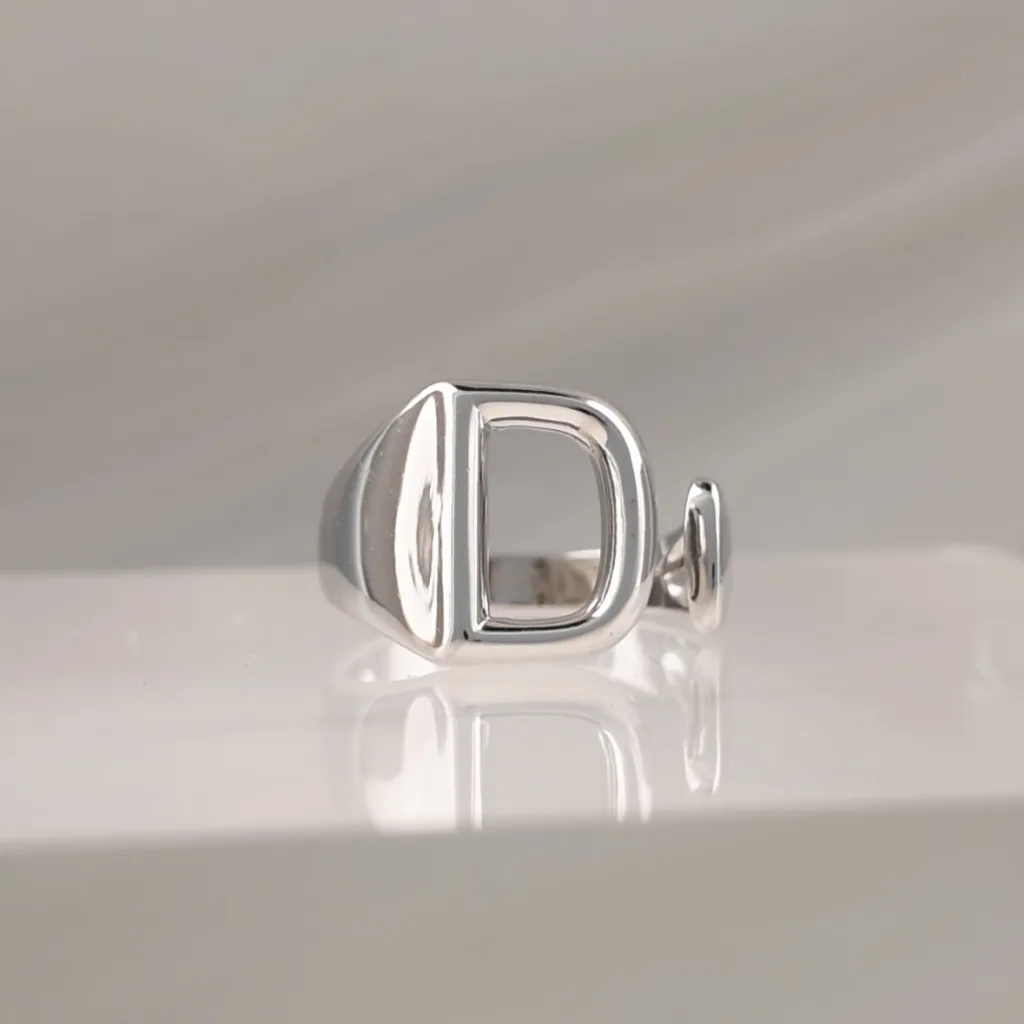 Silver Ring Letter D 081