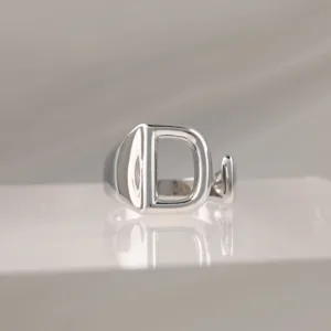 Silver Ring Letter D 081