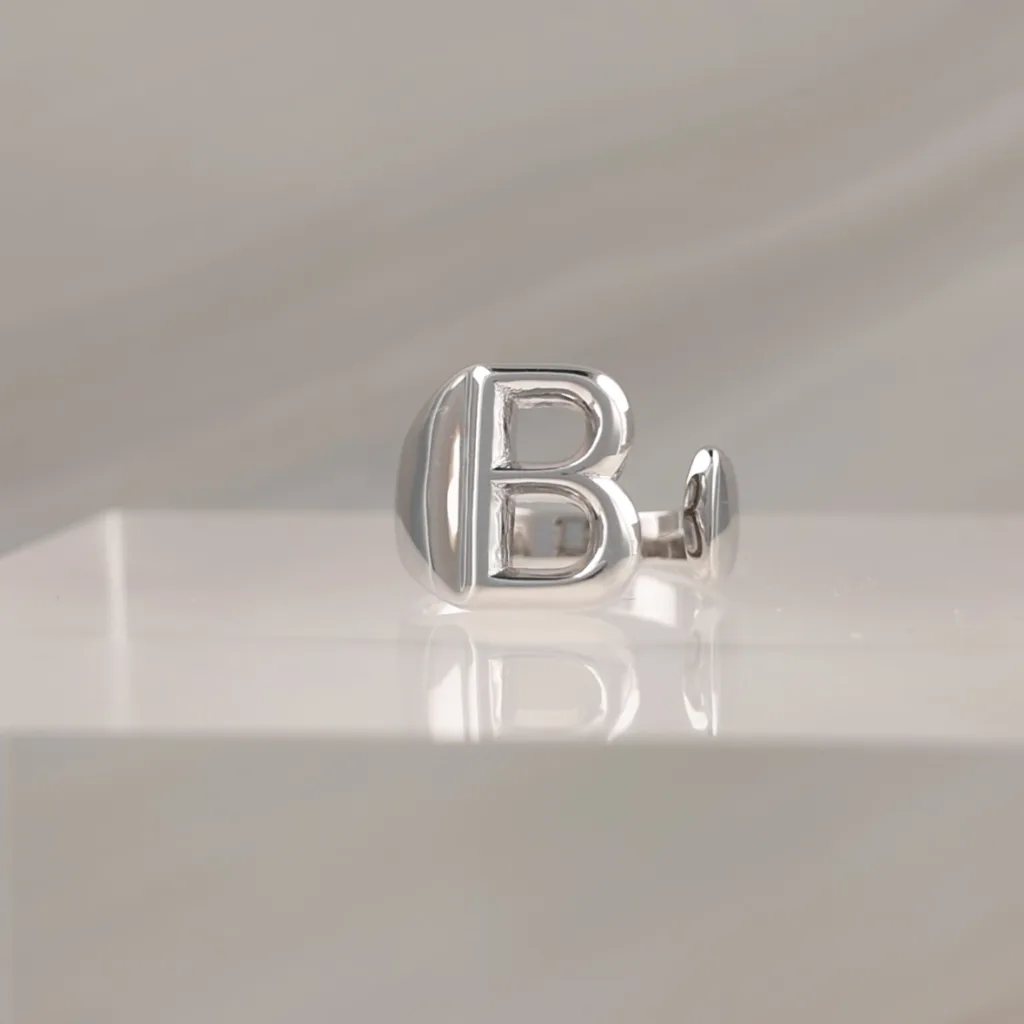 Silver Ring Letter B 079