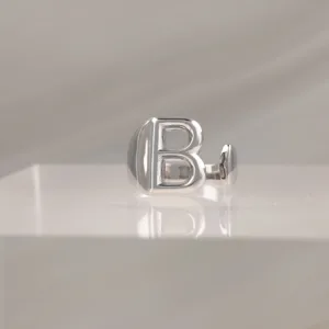Silver Ring Letter B 079