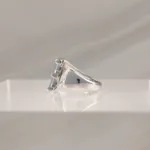 Silver Ring Letter E 082