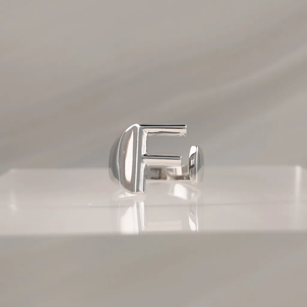 Silver Ring Letter F 083