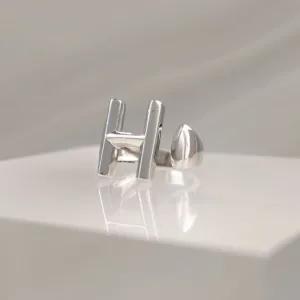 Silver Ring Letter H 085
