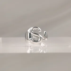Silver Ring Letter S 094