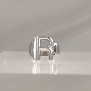 Silver Ring Letter R 093
