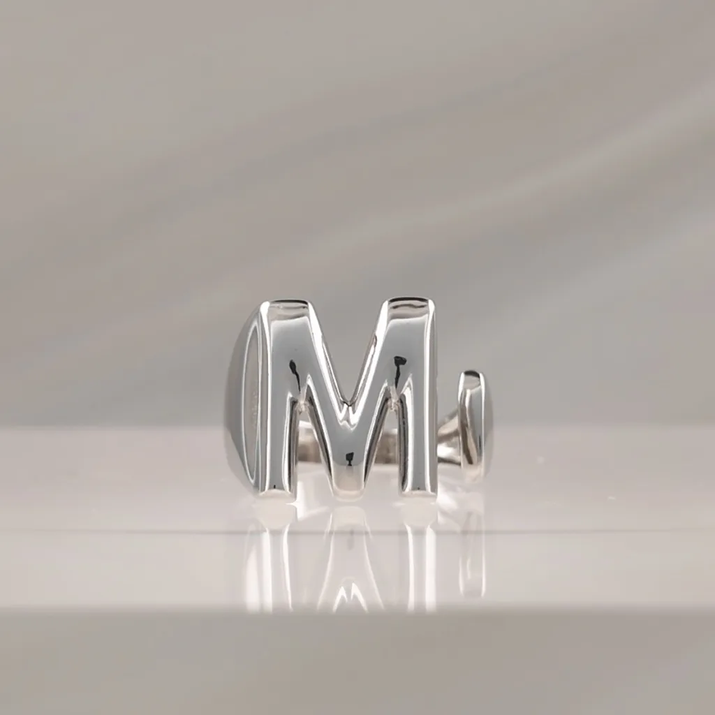Silver Ring Letter M 089