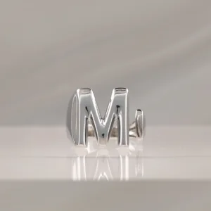 Silver Ring Letter M 089