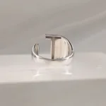 Silver Ring Letter T 095