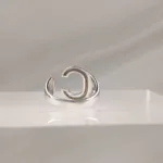 Silver Ring Letter C 080
