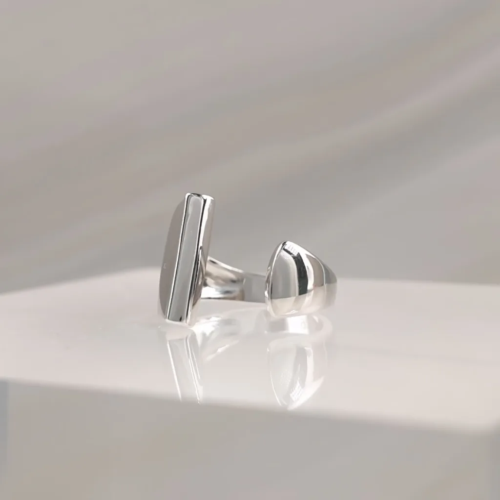 Silver Ring Letter I 086
