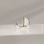 Silver Ring Letter I 086
