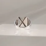 Silver Ring Letter X 099