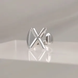 Silver Ring Letter X 099