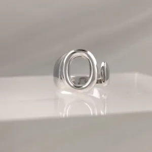 Silver Ring Letter O 091