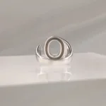 Silver Ring Letter O 091