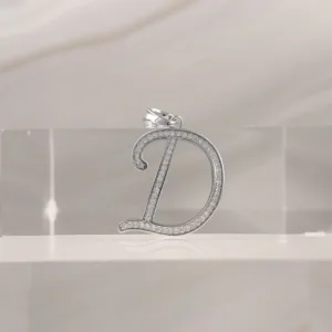Silver Pendant Letter D 005