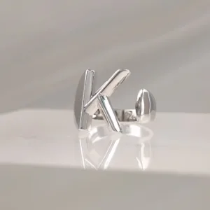 Silver Ring Letter K 088