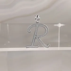 Silver Pendant Letter R – 016