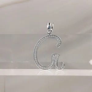 Silver Pendant Letter G 008