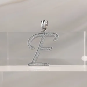 Sliver Pendant Letter E 006