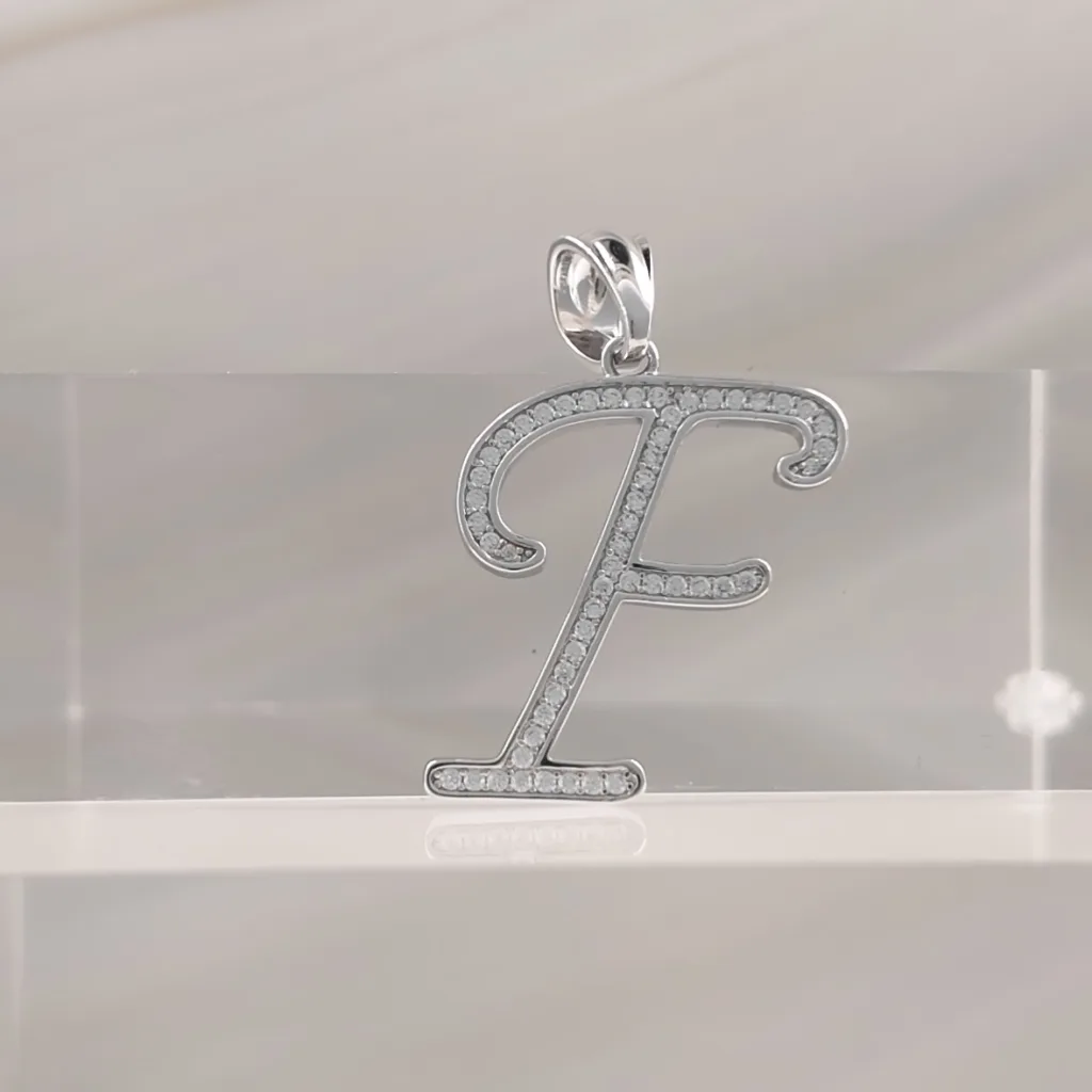 Silver Pendant letter F 007