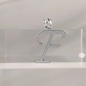 Silver Pendant letter F 007