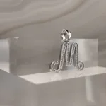 Silver Pendant Letter M 014