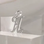 Silver Pendant Letter H 009