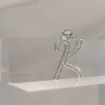 Silver Pendant Letter K 012