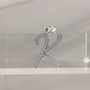 Silver Pendant Letter K 012