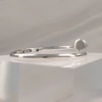Silver Nail Bangle w/cz 001