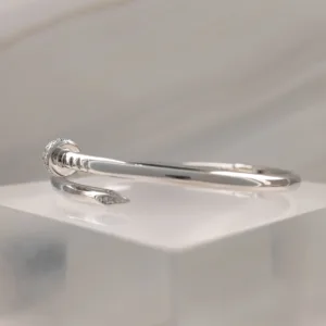 Silver Nail Bangle w/cz 001