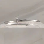 Silver Nail Bangle w/cz 001