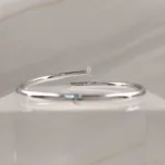 Silver Nail Bangle w/cz 001