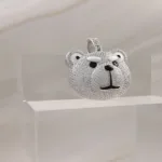 Silver Pendant Bear Face 019