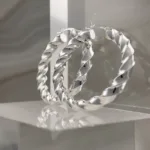 Silver Big Rope Hoops Earrings 061