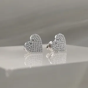Silver Heart w/cz 059