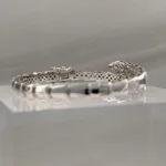 Silver Snake Bangle w/cz 010