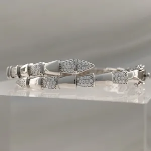 Silver Snake Bangle w/cz 010