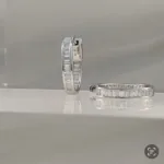 Silver hoops w/cz Earrings 055