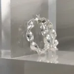 Silver Rope Hoops Earrings 053