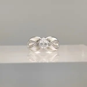 Silver White Infinity Ring 147