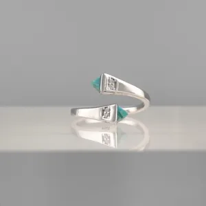 Silver 2 Turquoise stones Ring