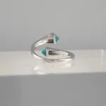 Silver 2 Turquoise stones Ring
