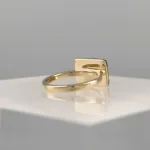 Silver rectangle Black Ring 133