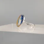 Silver Cat in Moon Ring 123