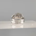 Silver Wavy and blue balls Ring 158